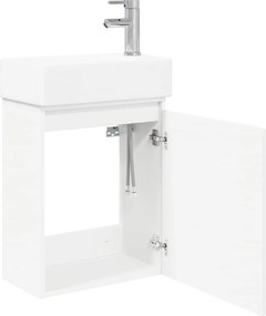vidaXL Μονάδα μπάνιου με βρύση Λευκό 45,5 x 22,5 x 84 εκ
