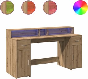 vidaXL Γραφείο Artisan Δρυς 160 x 55 x 91 cm Επεξεργασμένο ξύλο