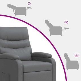 vidaXL Αναπαυτική Καρέκλα Γκρι Τεχνητό Δέρμα