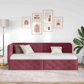 vidaXL Κρεβάτι Γωνίας Κόκκινο 80 x 200 cm ύφασμα