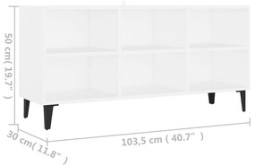 vidaXL Έπιπλο Τηλεόρασης Καπνιστή Λευκό 103,5x30x50 εκ Μεταλλικά Πόδια