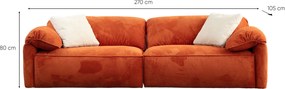 3-Seat Sofa Flamingo Lounge (L1,5+1,5R) Orange