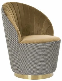 Πολυθρόνα DKD Home Decor Μαύρο Καφέ πολυεστέρας Μουστάρδα (69 x 66 x 85 cm)