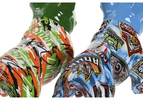 Διακοσμητική Φιγούρα Home ESPRIT Μπλε Πράσινο Πολύχρωμο Σκύλος (x2)