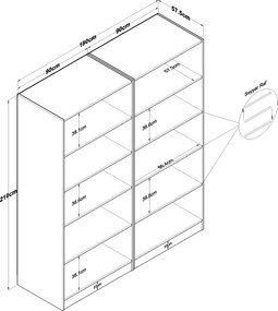 Ντουλάπα Λευκό BRAUGO 180x57.5x210