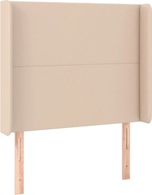vidaXL Κρεβάτι Boxspring Στρώμα&amp;LED Καπουτσίνο 100x200 εκ. Συνθ. Δέρμα