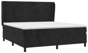 vidaXL Κρεβάτι Boxspring με Στρώμα Μαύρο 160x200 εκ. Βελούδινο
