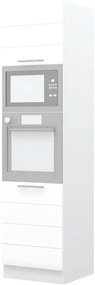 Επιδαπέδιο ντουλάπι φούρνου ψηλό Hudson K23-60-2RM-Λευκό γυαλιστερό - 60.00Χ60.00Χ235.00cm