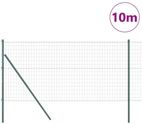 vidaXL Euro Fence με 7 πόλους 1x10 μ Γαλβανισμένος Χάλυβας Πράσινος