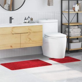 vidaXL Πατάκι μπάνιου 2 pcs Κόκκινο 50 x 50 cm Πολυπροπυλένιο