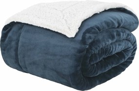 vidaXL Κουβέρτα Σκούρο μπλε 150 x 200 cm Μαλλί