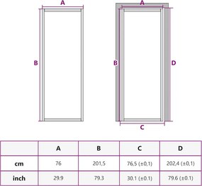 vidaXL Γυάλινη πόρτα 76 x 201,5 cm Αλουμίνιο Λευκό και Διαφανές