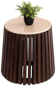 Τραπέζι Βοηθητικό Krest HM9711 Φ50x50cm Από Μασίφ Ακακία Brown Ξύλο