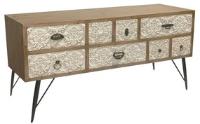 Τηλεόραση DKD Home Decor 120 x 40 x 61 cm Έλατο Φυσικό Μέταλλο Λευκό