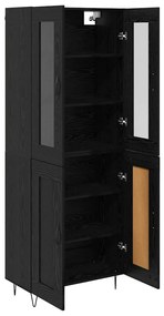 vidaXL Highboard Μαύρη Οξυά 69,5 x 34 x 90 εκ. Επεξεργασμένο ξύλο