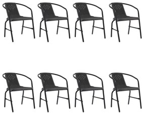 Καρέκλες Κήπου 8 τεμ. 110 κιλά από Πλαστικό Ρατάν &amp; Ατσάλι