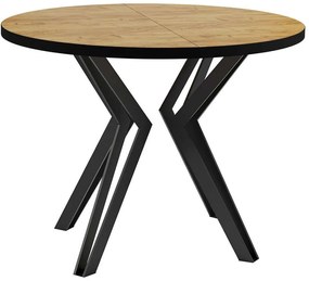 Τραπέζι Επεκτεινόμενο Randi 162749119 100/176x100x76cm Natural-Black Particle Board, Metal