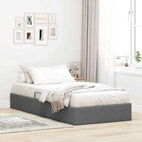 vidaXL Κρεβάτι Οθωμανικού Τύπου Σκούρο Γκρι 100 x 200 cm ύφασμα