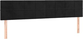 vidaXL Κρεβάτι Boxspring με Στρώμα Μαύρο 120x190 εκ. Βελούδινο