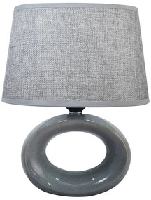 POWERTECH επιτραπέζιο φωτιστικό HLL-0136, E27, κεραμική βάση, γκρι