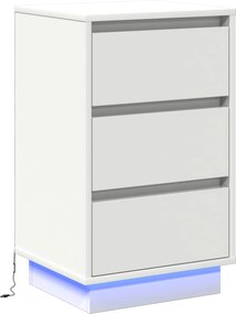 vidaXL Κομοδίνο Λευκό 39 x 34,5 x 65 εκ. Επεξεργασμένο ξύλο
