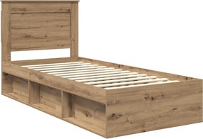 vidaXL Σκελετός Κρεβατιού Artisan Δρυς 75 x 190 cm Επεξεργασμένο Ξύλο