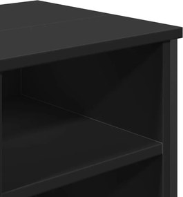 vidaXL Ντουλάπι Νιπτήρα Μπάνιου Μαύρο 91x35x60 εκ. Επεξεργασμένο Ξύλο