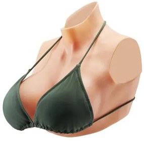 VEVOR Silicone Breastplate E-Cup High Neck Fake Breasts for Cosplay Drag Queen