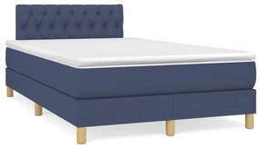 VidaXL Κρεβάτι Boxspring με Στρώμα & LED Μπλε 120x190εκ. Υφασμάτινο