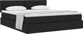 vidaXL Κρεβάτι Αποθήκης με στρώμα Μαύρο 180 x 200 cm Τεχνητό Δέρμα
