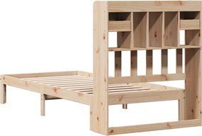 vidaXL Κρεβάτι Βιβλιοθήκη Χωρίς Στρώμα 75x190 εκ Μασίφ Ξύλο Πεύκο