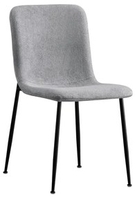 093-000031 Καρέκλα Gratify pakoworld γκρι μπουκλέ ύφασμα-πόδι μαύρο μέταλλο 43x56x83εκ FABRIC - STEEL GREY - BLACK, 1 Τεμάχιο