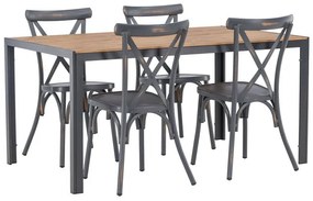 Σετ Τραπέζι και καρέκλες Dallas 3621, Polyξύλο, Μέταλλο | Epipla1.gr