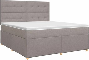 vidaXL Κρεβάτι box spring με στρώμα Taupe 180 x 200 cm Ύφασμα