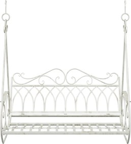 vidaXL Πάγκος Κούνια Ατσάλι 112 x 60 x 126,5 εκ. Αντίκες Λευκό