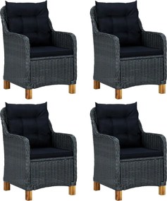 vidaXL Σετ Τραπεζαρίας Κήπου 5 Τεμαχίων Σκούρο Γκρι
