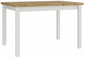 Τραπέζι Victorville 125, Artisan βελανιδιά, Άσπρο, 76x80x120cm, 30 kg, Επιμήκυνση, Πλαστικοποιημένη μοριοσανίδα, Ξύλο, Μερικώς συναρμολογημένο