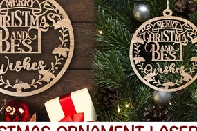 Σετ των 3 Intra απο ξύλο plywood 3mm-4mm πάχος κοπής με λέιζερ Χριστουγεννιάτικο μπιχλιμπίδι. Δίασταση 5x5 cm INTRAFABR-37334765