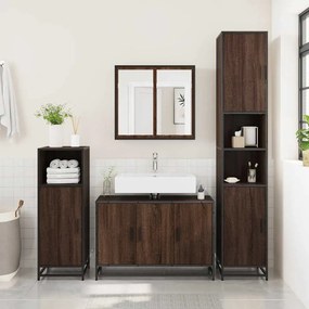 vidaXL ντουλάπι νιπτήρα μπάνιου καφέ δρυς 90x33x60 cm