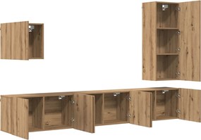 vidaXL Μονάδα Τοίχου Τηλεόρασης 5 pcs Artisan Oak Επεξεργασμένο ξύλο