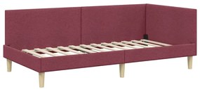 vidaXL Κρεβάτι Γωνίας Άλλο Μπορντό 90 x 200 cm Ύφασμα και Έργο ξύλου