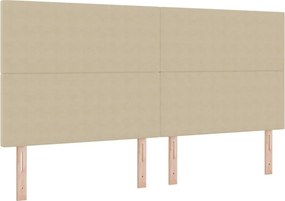 vidaXL LED Κρεβάτι με βάθρο Ανοιχτό Γκρι και Λευκό 200 x 200 cm