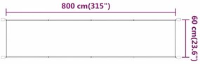 vidaXL Τέντα Κάθετη Λευκή 60 x 800 εκ. από Ύφασμα Oxford