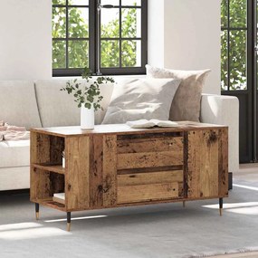 vidaXL Τραπεζάκι σαλονιού with Drawer Παλαιό ξύλο 102 x 44.5 x 50 εκ