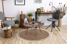 Χαλί BERBER 9000 κύκλος μπεζ Φράντζα Βερβερικές Μαροκινό δασύτριχος