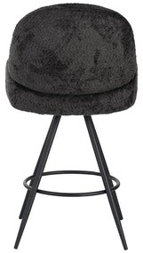 Σκαμπό μπαρ περιστρεφόμενο Morea μπουκλέ ύφασμα μαύρο με μαύρα μεταλλικά πόδια 55x66x107.5εκ. 2αδα 55x66x107.5 εκ.