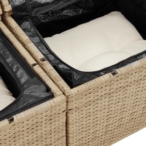 vidaXL Καναπές Κήπου με μαξιλάρι Μπεζ 124 x 62 x 69cm συνθετικό ρατάν
