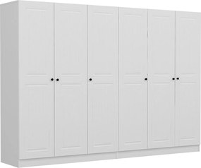 Εξαφυλλη Ντουλαπα με Καθρέπτη Λευκο KALEO 52x180x210