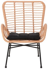 ΠΟΛΥΘΡΟΝΑ ΣΤΥΛ ΜΠΕΡΖΕΡΑΣ ALLEGRA HM5704.11 P.E.RATTAN ΜΠΕΖ-ΜΑΥΡΟ ΜΕΤΑΛΛΟ 66x59x90Υεκ.