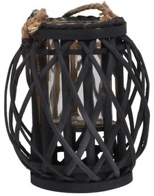 Φανάρι Amare 722-123-023 21x31cm Black Glass,Bamboo